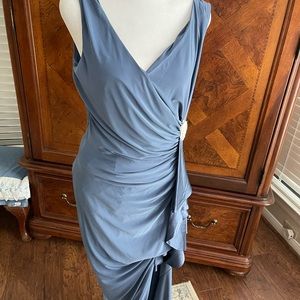 NWT Steel blue Lauren evening gown. This dress looks amazing on you